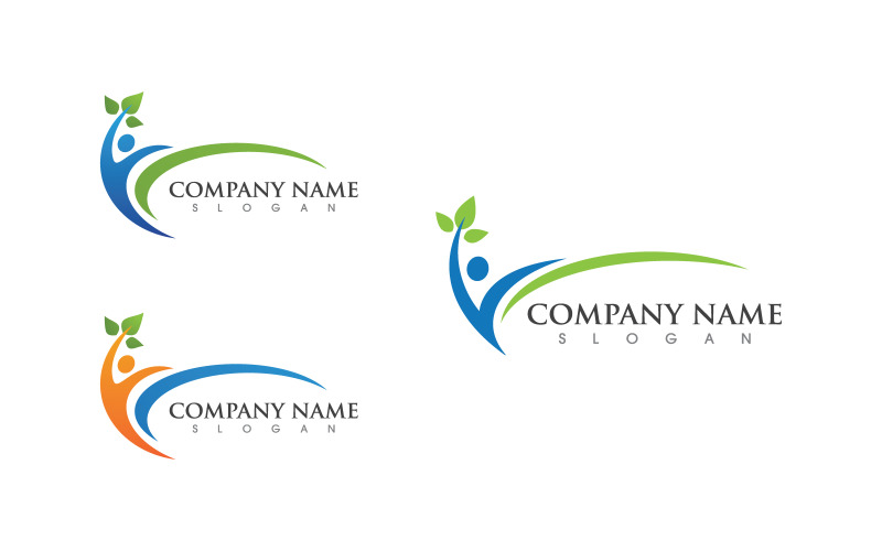 Healthy life Human fit sport logo sign illustration v.248 Logo Template