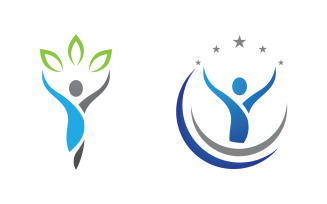 Healthy life Human fit sport logo sign illustration v.252