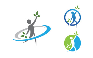 Healthy life Human fit sport logo sign illustration v.253