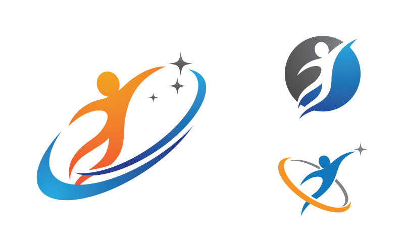 Healthy life Human fit sport logo sign illustration v.254 Logo Template