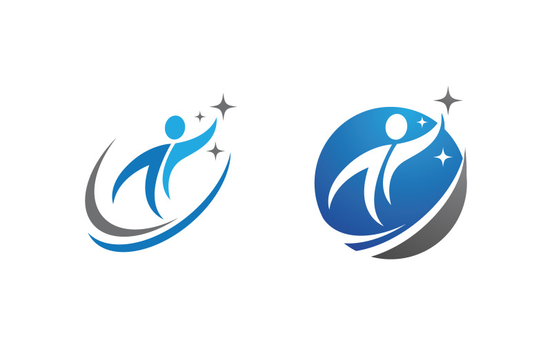 Healthy life Human fit sport logo sign illustration v.255 Logo Template