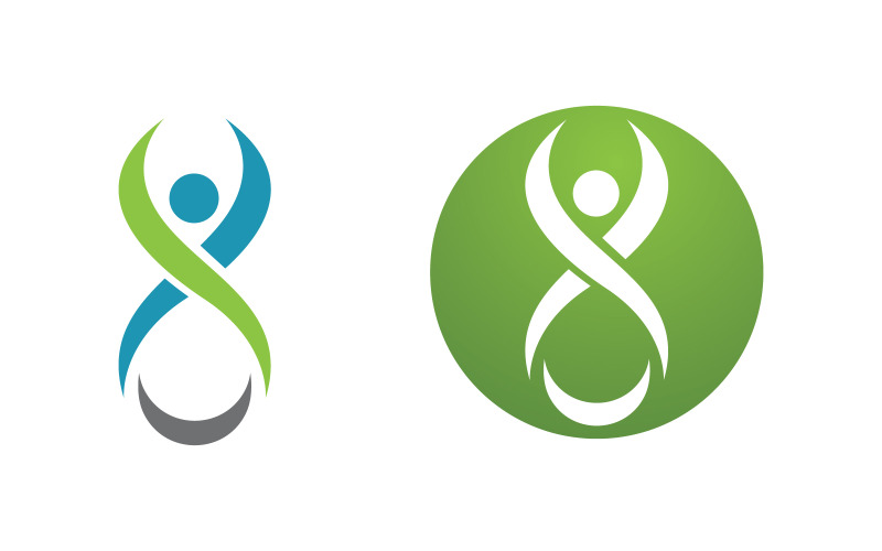 Healthy life Human fit sport logo sign illustration v.257 Logo Template