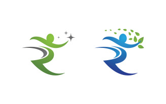 Healthy life Human fit sport logo sign illustration v.258