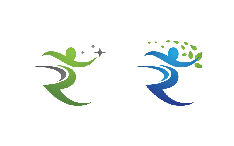 Healthy life Human fit sport logo sign illustration v.258 Logo Template