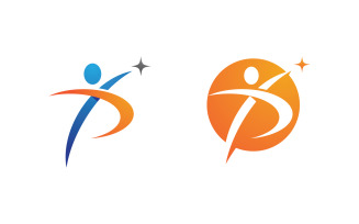 Healthy life Human fit sport logo sign illustration v.259