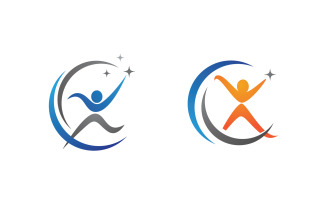 Healthy life Human fit sport logo sign illustration v.260