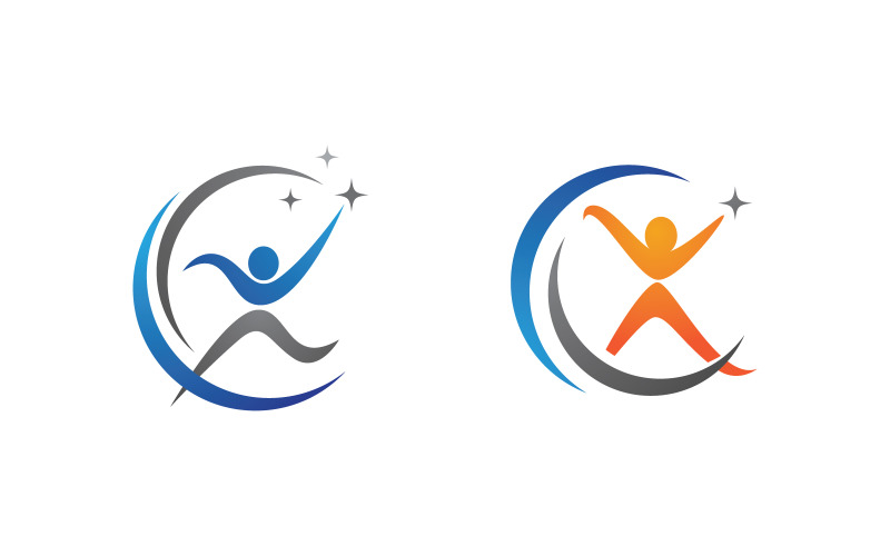 Healthy life Human fit sport logo sign illustration v.260 Logo Template