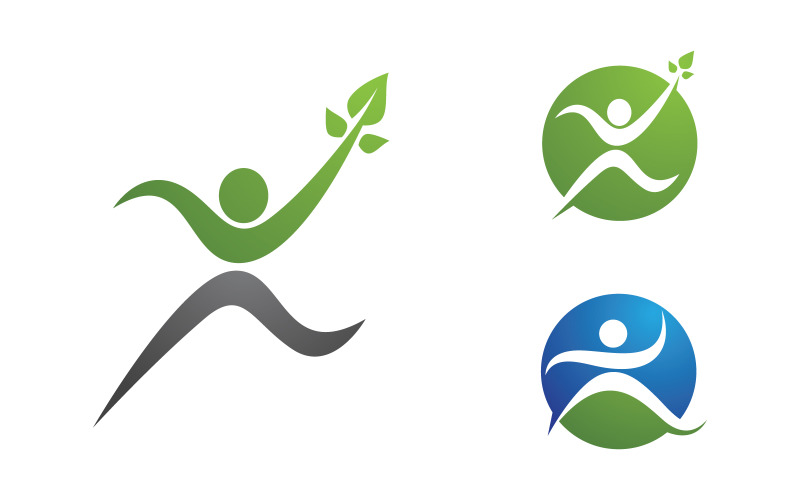 Healthy life Human fit sport logo sign illustration v.261 Logo Template