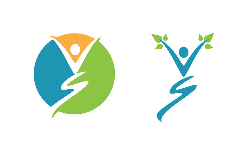 Healthy life Human fit sport logo sign illustration v.262 Logo Template