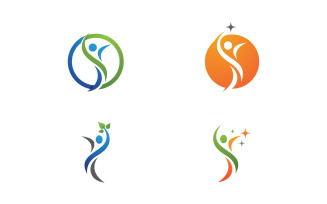 Healthy life Human fit sport logo sign illustration v.263