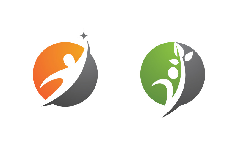 Healthy life Human fit sport logo sign illustration v.264 Logo Template
