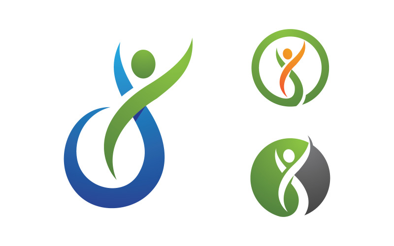 Healthy life Human fit sport logo sign illustration v.266 Logo Template