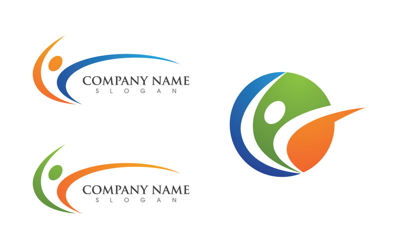 Healthy life Human fit sport logo sign illustration v.268 Logo Template