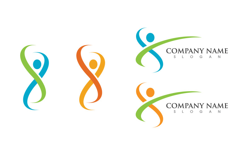 Healthy life Human fit sport logo sign illustration v.269 Logo Template
