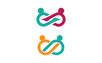 Human care adoption group network and social logo design vv.141