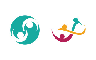 Human care adoption group network and social logo design vv.142