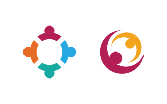 Human care adoption group network and social logo design vv.143