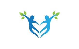 Human care adoption group network and social logo design vv.148
