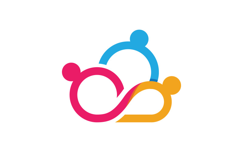 Human care adoption group network and social logo design vv.149 Logo Template