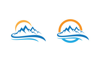 Mountain Hill icon Logo illustration design Template v.45
