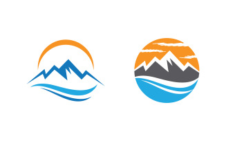 Mountain Hill icon Logo illustration design Template v.47
