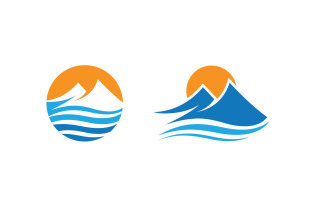 Mountain Hill icon Logo illustration design Template v.55