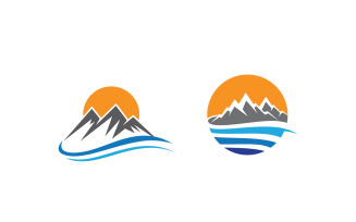 Mountain Hill icon Logo illustration design Template v.56