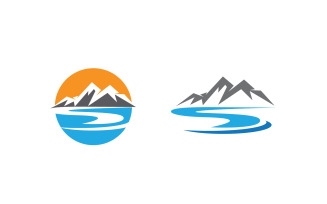 Mountain Hill icon Logo illustration design Template v.57