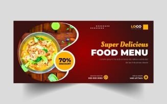 Food Menu Promotion Social Media Cover Banner Template