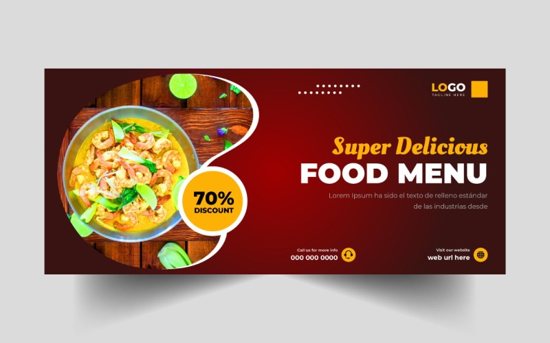 Food Menu Promotion Social Media Cover Banner Template