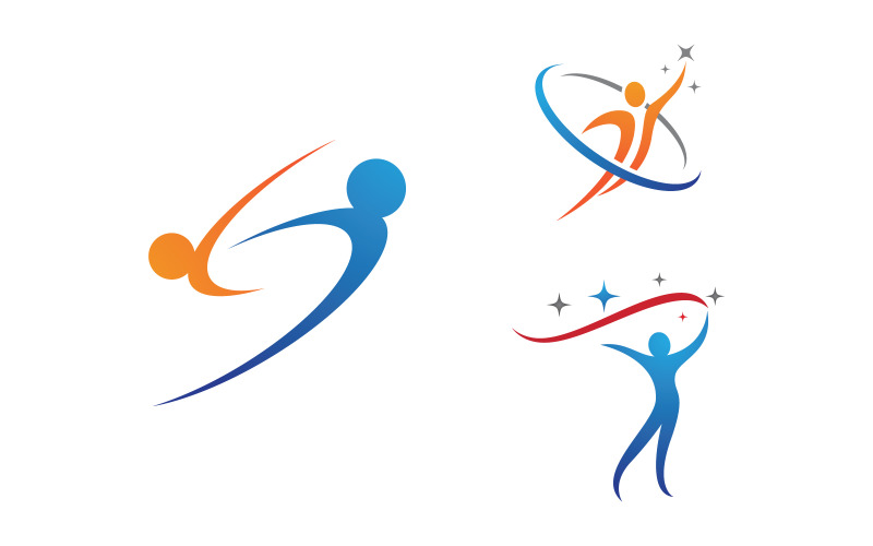 Healthy life Human fit sport logo sign illustration v.271 Logo Template