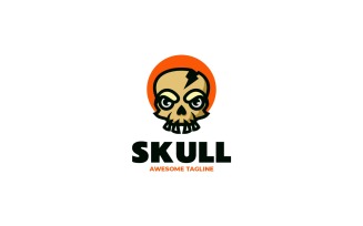 Mascot Skull Head Logo Design