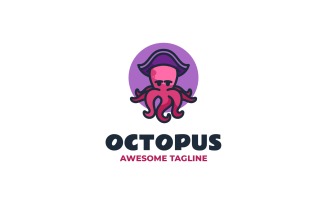 Octopus Pirate Mascot Logo Design