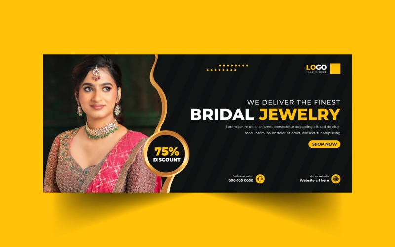 Bridal Fashion Jewelry Social Media Cover Banner Template