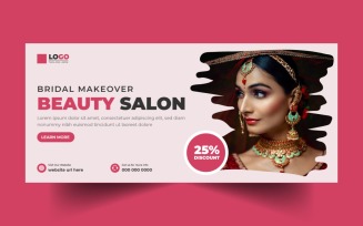 Bridal Makeover Beauty Salon Cover Banner Template