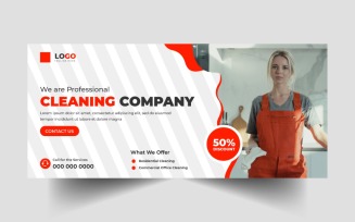 Cleaning Service Agency Social Media Cover Banner Template