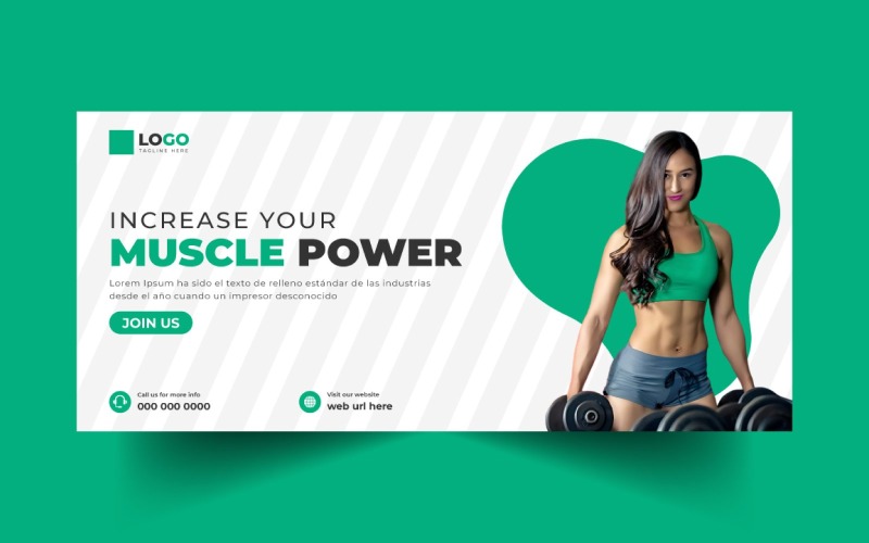 CrossFit and Gym Social Media Cover Banner Template