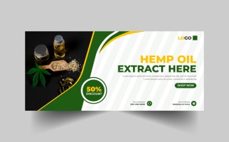 Hemp CBD Oil Social Media Cover Banner Template