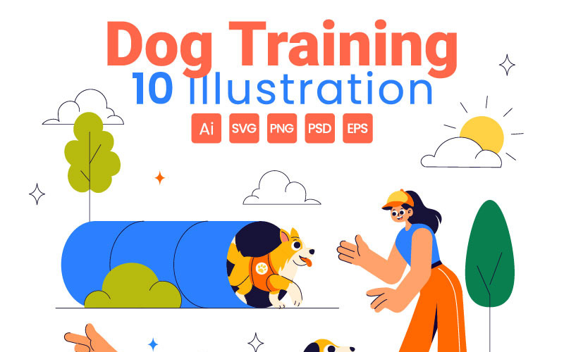 10 Dog Training Playground Illustration