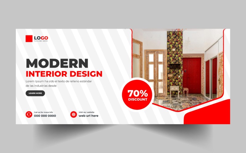 Interior Design Agency Social Media Cover Banner Template