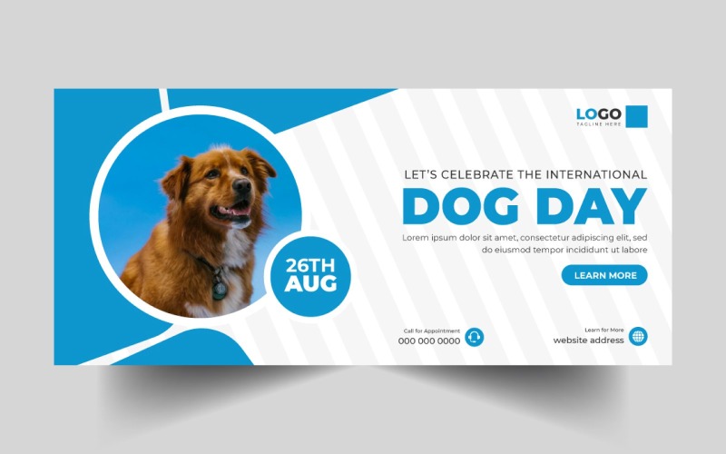 International Dog Day Social Media Cover Banner Template