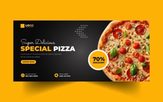 Pizza Social Media Facebook Cover Banner Template