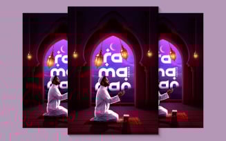 Ramadan Kareem Arab poster Template