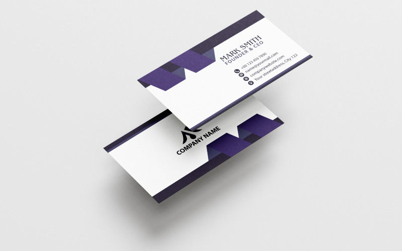 Simple Business Card Design in white color Corporate Identity