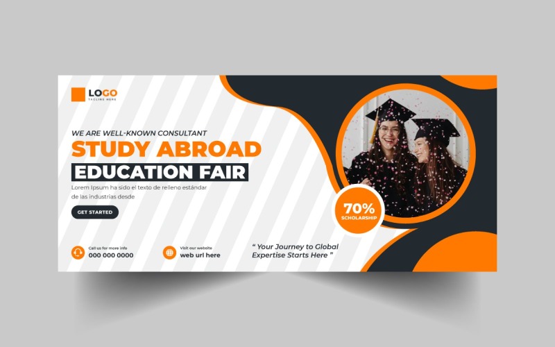 Study Abroad Education Expo Social Media Cover Banner Template