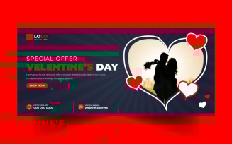 Valentine's Day Sale Social Media Cover Banner Template