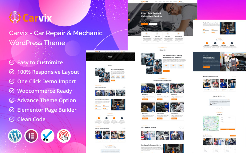 Carvix - Car Repair & Mechanic WordPress Theme