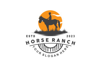 Horse Logo West Country Farm Ranch V10