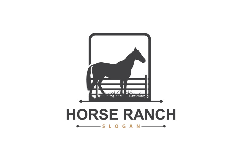 Horse Logo West Country Farm Ranch V4 Logo Template