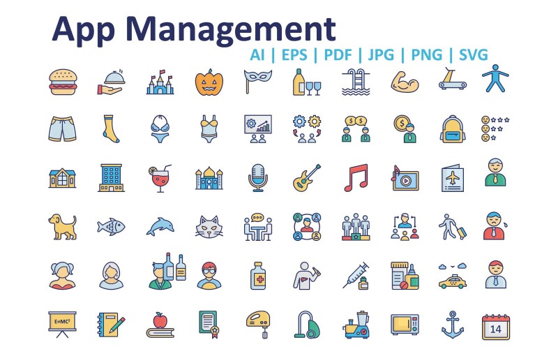 Master Your Apps: Iconic Designs for Seamless App Management Icon Set